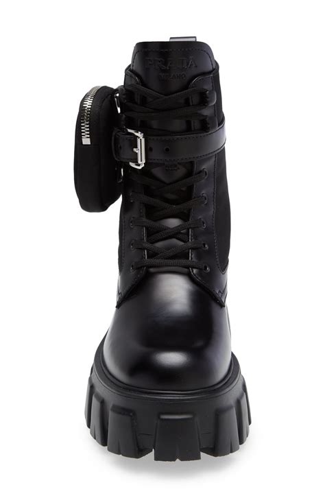 Prada Monolith Mini Bag Lug Sole Combat Boot (Women)